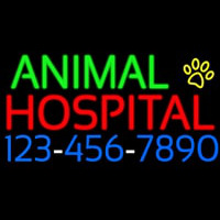 Animal Hospital With Phone Number Neon Sign