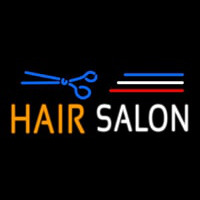 Blue Hair Salon Logo Neon Sign