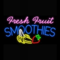 Fresh Fruit Smoothies Logo Neon Sign
