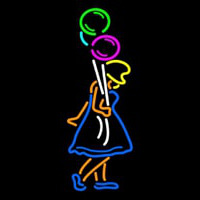 Girl With Balloon Neon Sign