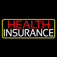 Health Insurance With Yellow Border Neon Sign