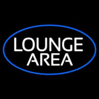 Lounge Area Oval With Blue Border Neon Sign