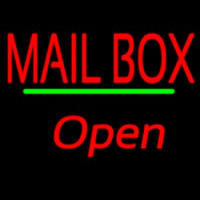 Mailbo  Open Green Line Neon Sign