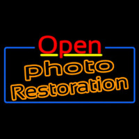 Orange Photo Restoration With Open 4 Neon Sign