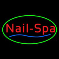 Oval Nails Spa Green Neon Sign