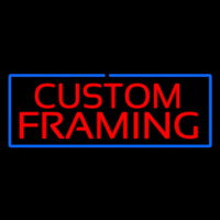 Red Custom Framing Blue Border Neon Sign