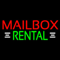 Red Mailbo  Rental With White Line 1 Neon Sign