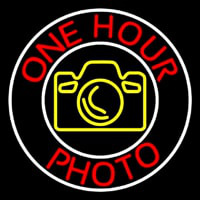 Red One Hour Photo Neon Sign