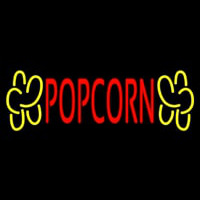Red Popcorn Yellow Logo Neon Sign