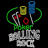 Rolling Rock Poker Ace Coin Table Beer Sign Neon Sign