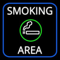 Round Smoking Area With Cigar Neon Sign