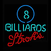 Strohs Ball Billiards Pool Neon Sign