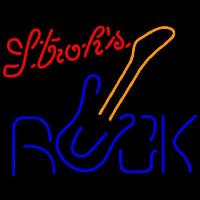 Strohs Rock Guitar Beer Sign Neon Sign
