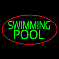 Swimming Pool With Red Border Neon Sign