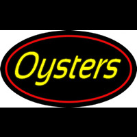 Yellow Oysters Red Oval Neon Sign