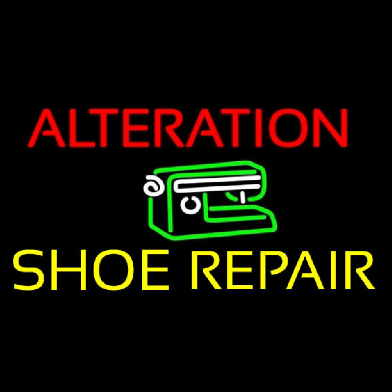 Alteration Shoe Repair Block Neon Sign