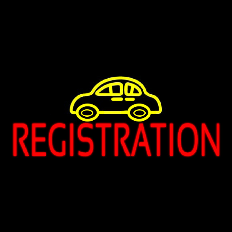 Auto Registration Car Logo Neon Sign