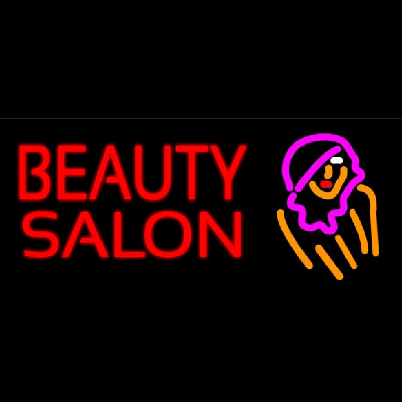 Beauty Salon With Girl Neon Sign