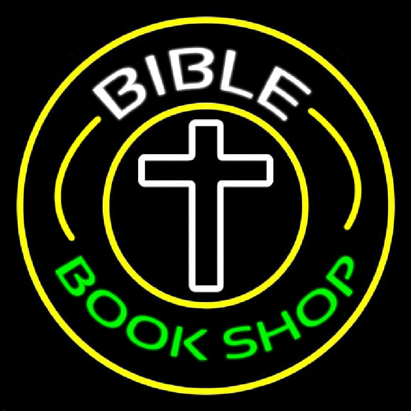 Bible Book Shop With Border Neon Sign