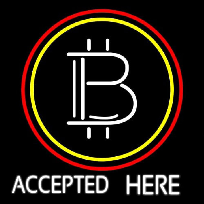 Bitcoin Accepted Here Neon Sign