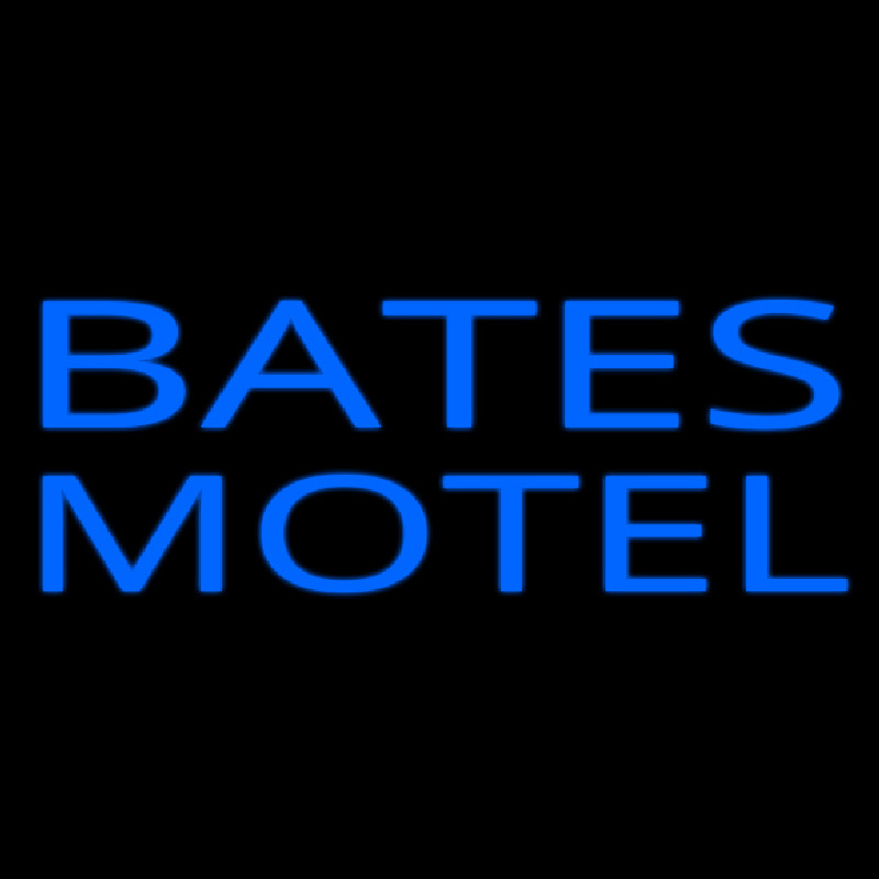 Blue Bates Motel Neon Sign