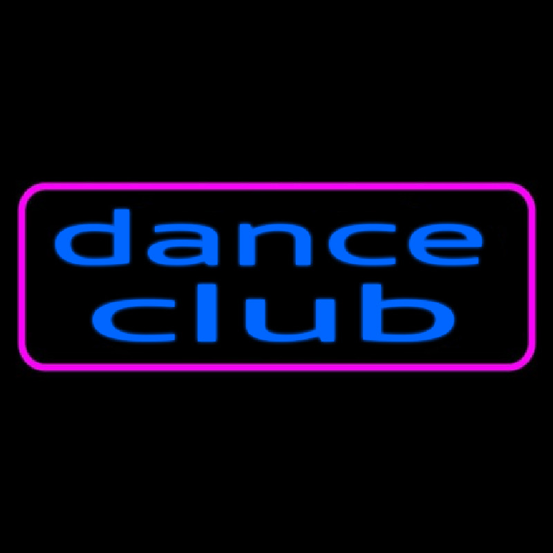 Blue Dance Club Pink Border Neon Sign