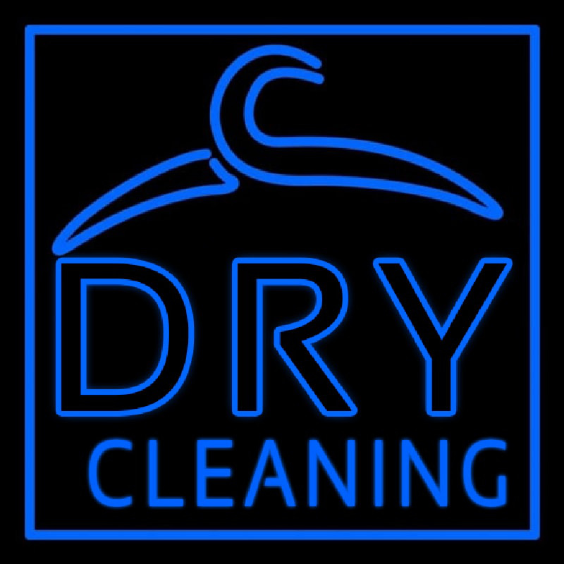 Blue Dry Cleaning Neon Sign