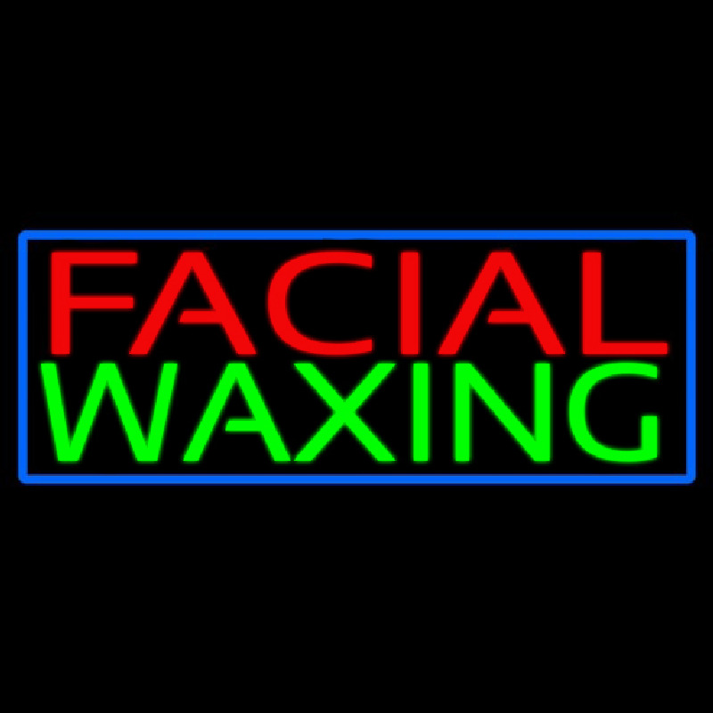 Blue Facial And Wa ing Blue Border Neon Sign