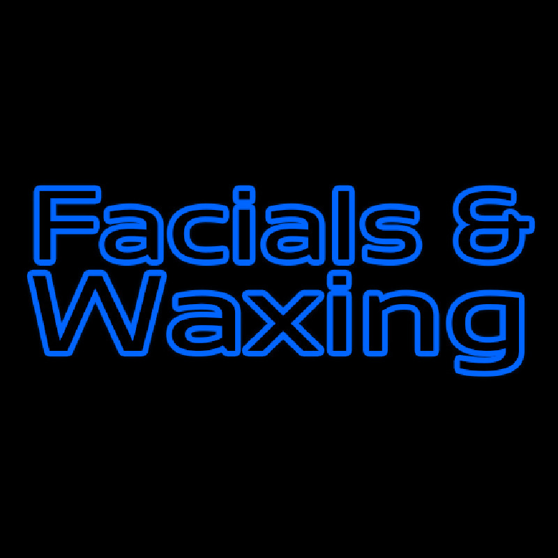 Blue Facial And Wa ing Neon Sign