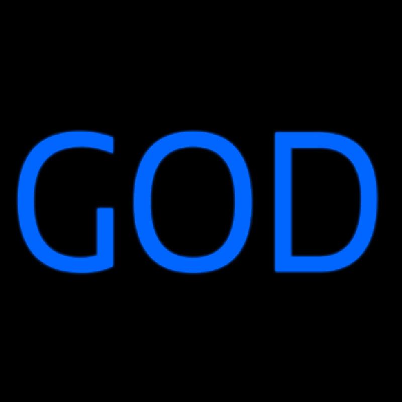 Blue God Block Neon Sign