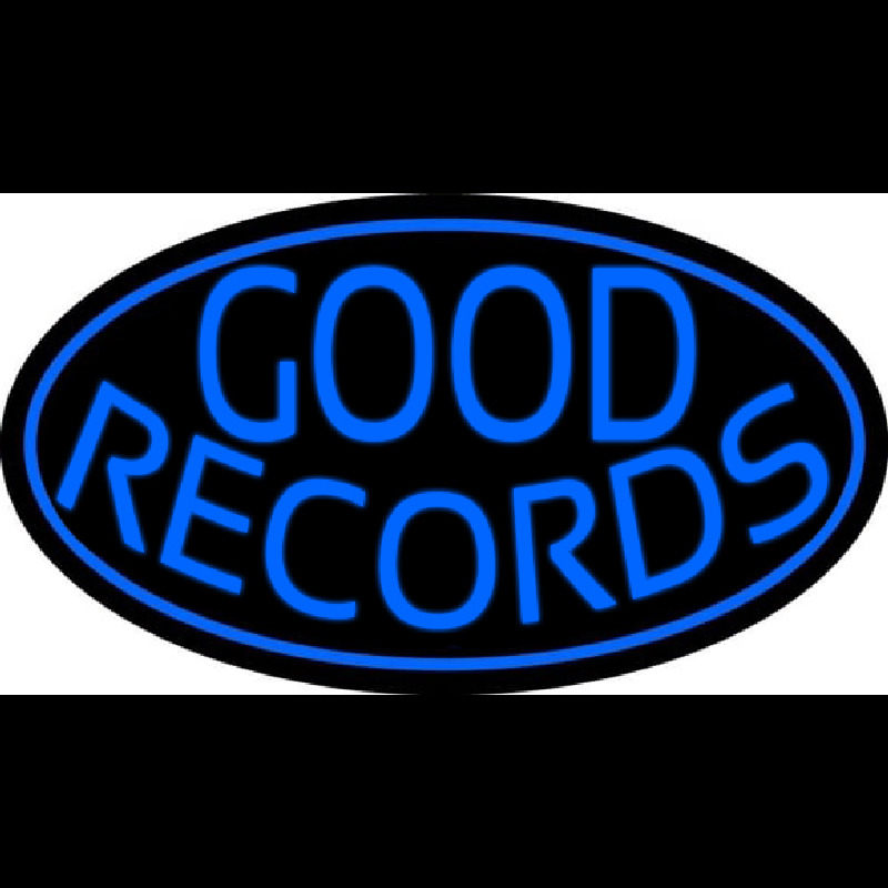 Blue Good Records Border Neon Sign