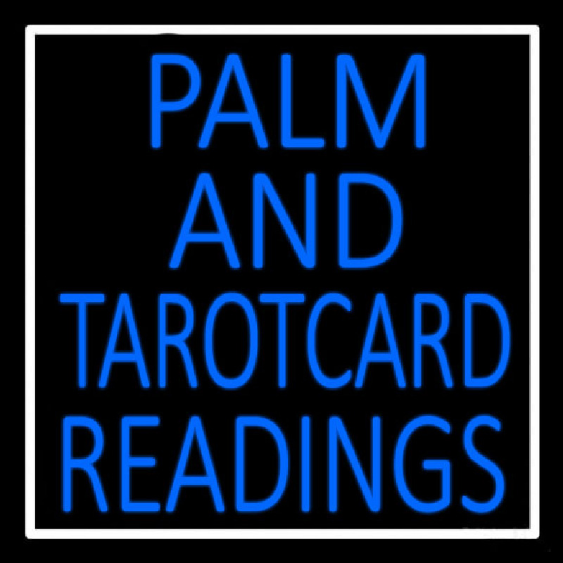 Blue Palm And Tarot Card Readings Neon Sign