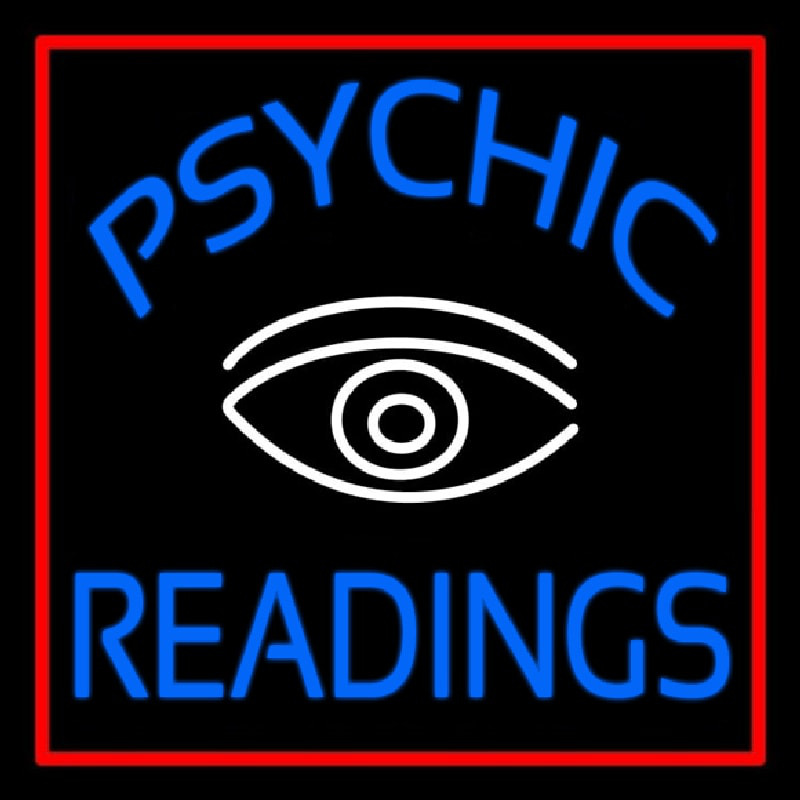 Blue Psychic Readings White Eye Neon Sign