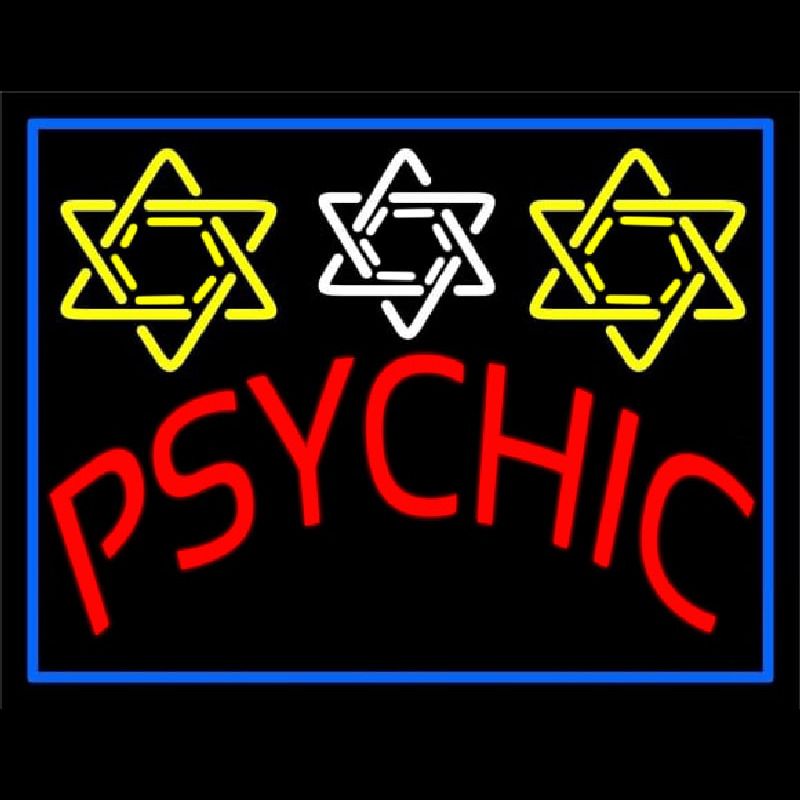 Blue Psychic With Stars Neon Sign