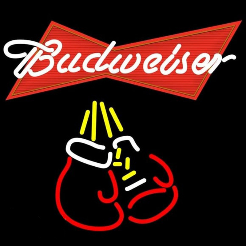 Budweiser Bo ing Gloves Beer Sign Neon Sign