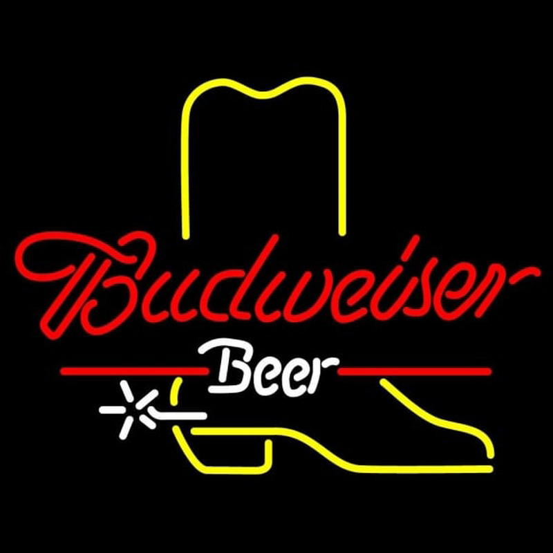 Budweiser Cowboy Boot Beer Sign Neon Sign