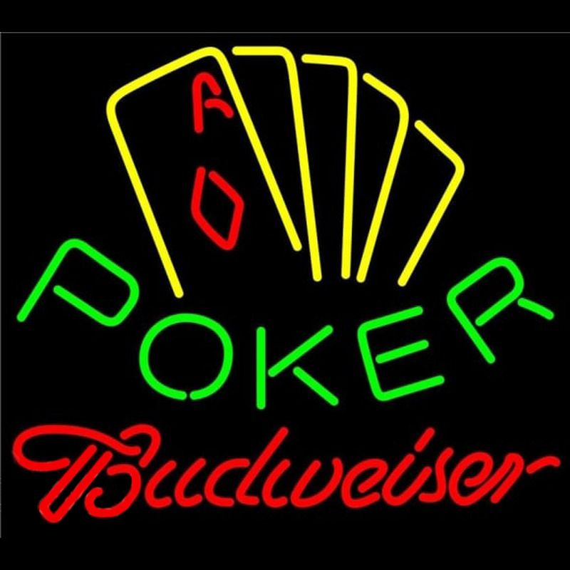 Budweiser Poker Yellow Beer Sign Neon Sign