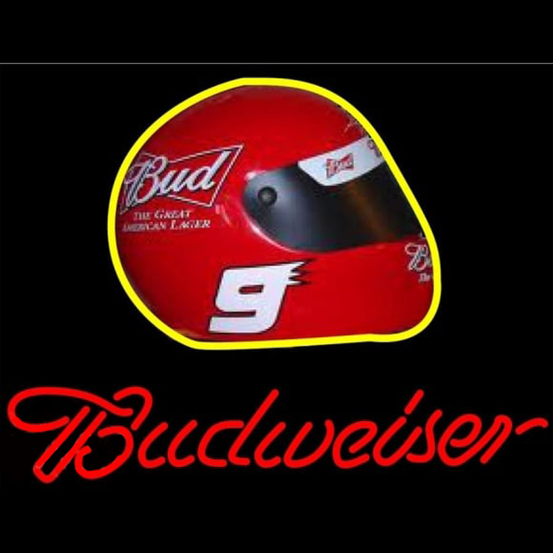 Budweiser Vintage Hascar Helmet7 Beer Sign Neon Sign