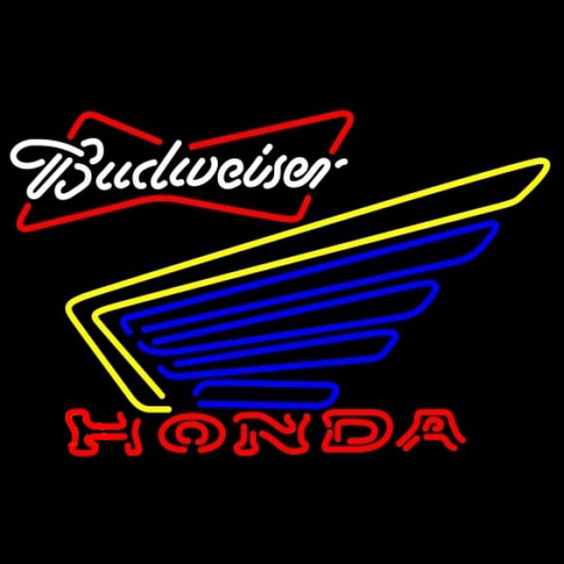 Budweiser White Honda Motorcycle Gold Wing Beer Sign Neon Sign