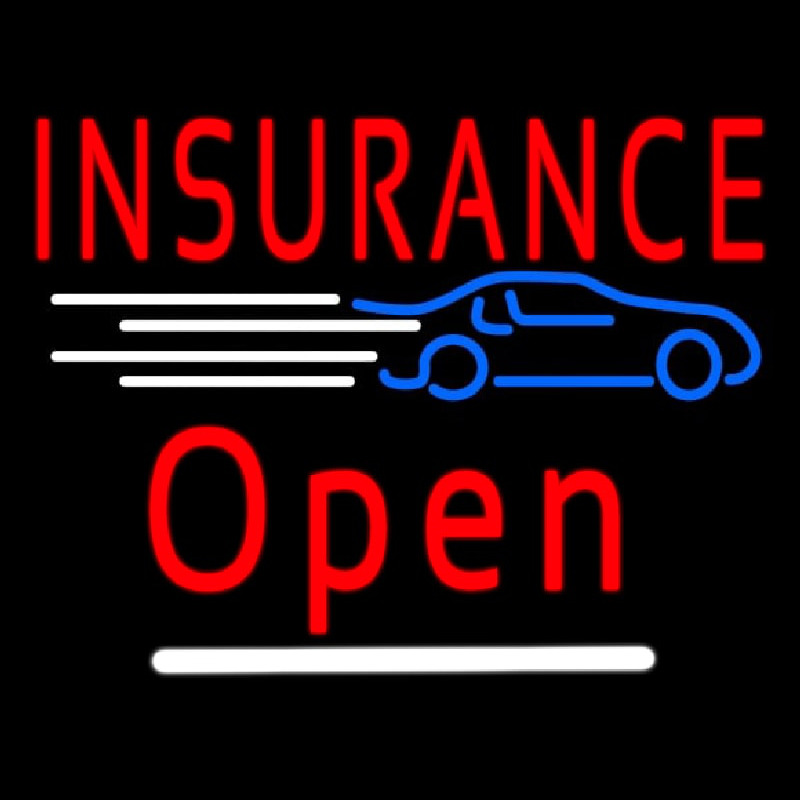 Car Insurance Open Neon Sign