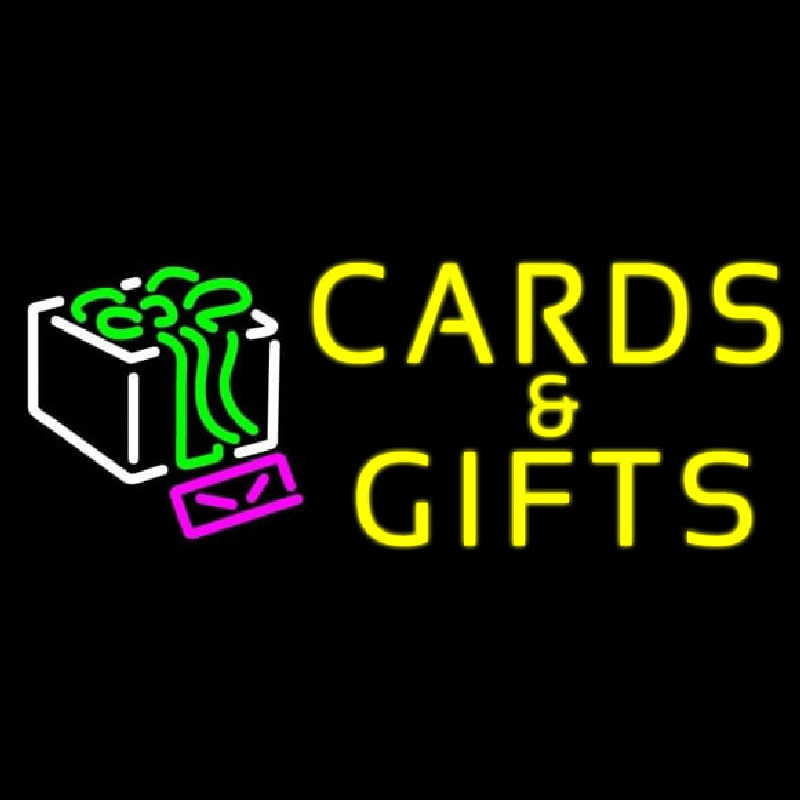 Cards And Gifts Block Neon Sign