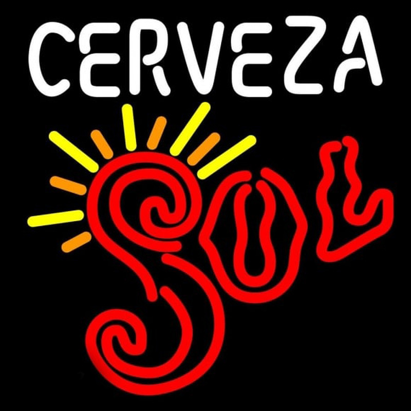 Cerveza Sol Sun Rays Neon Sign