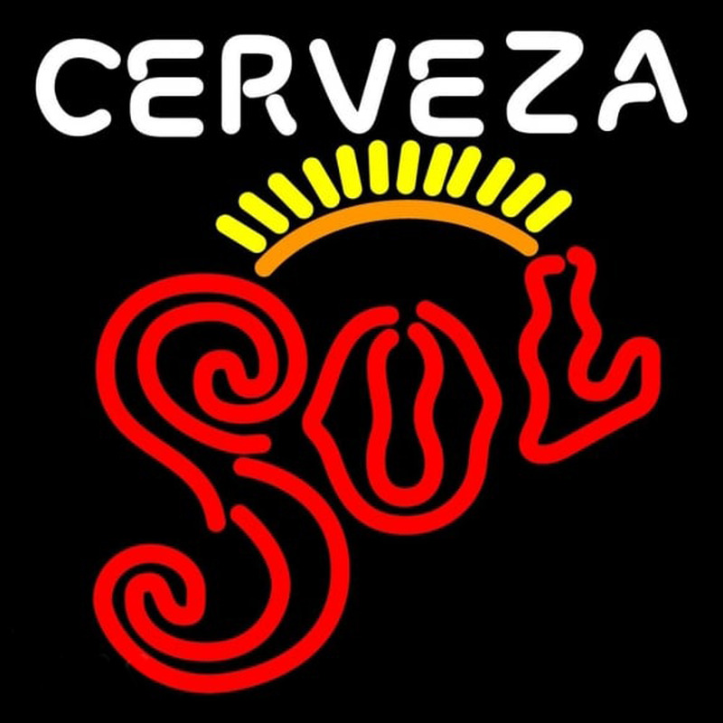 Cerveza Sol Sun Rays Neon Sign