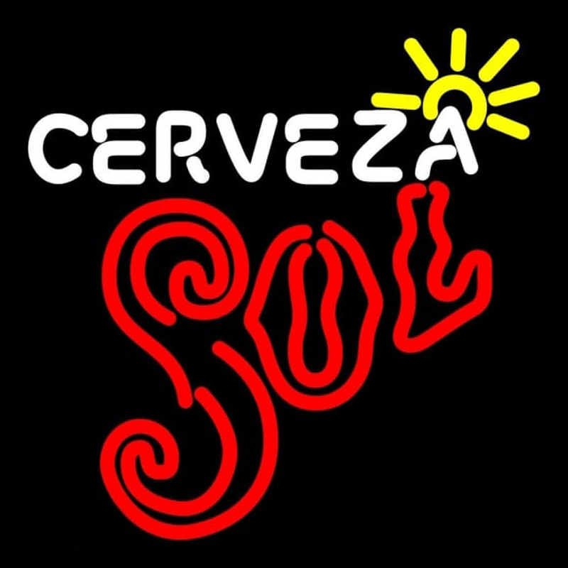 Cerveza Sol Sun Rays Neon Sign