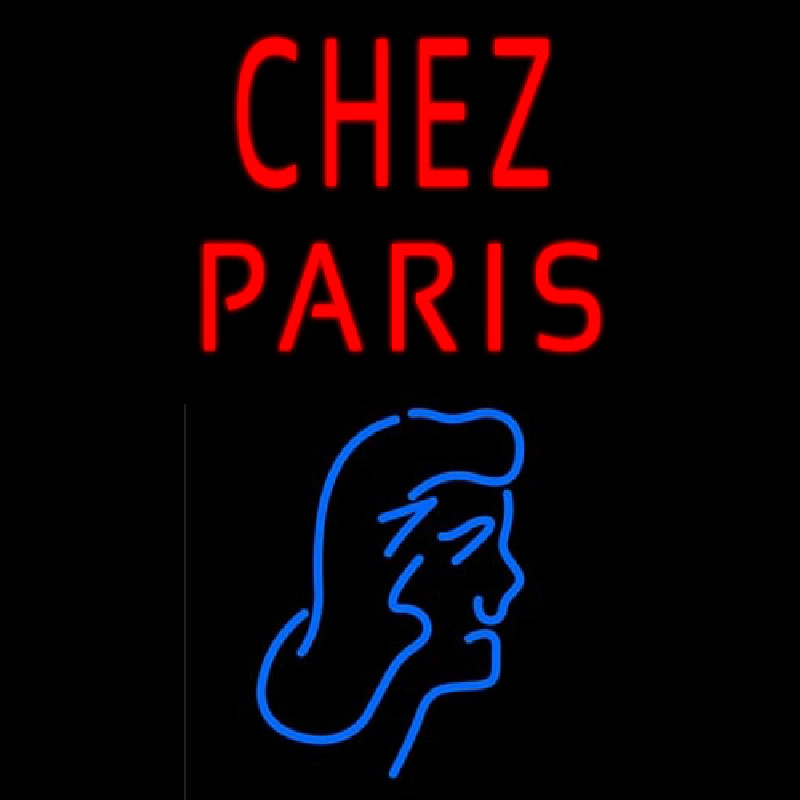 Chez Paris With Girl Neon Sign