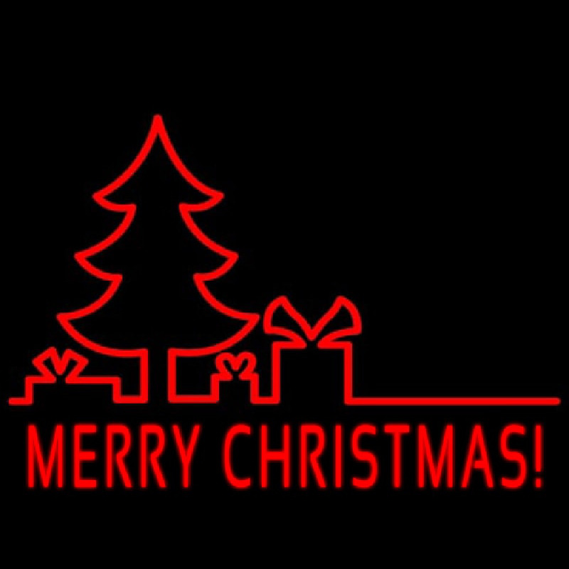 Christmas Outline Vector Neon Sign