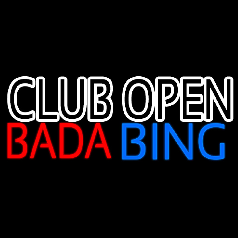 Club Open Bada Bing Neon Sign