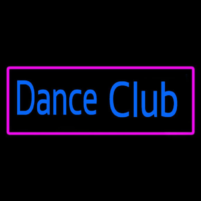 Dance Club With Pink Border Neon Sign