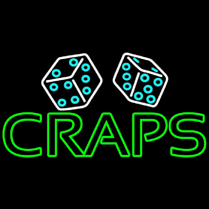 Double Stroke Craps With Dise Neon Sign