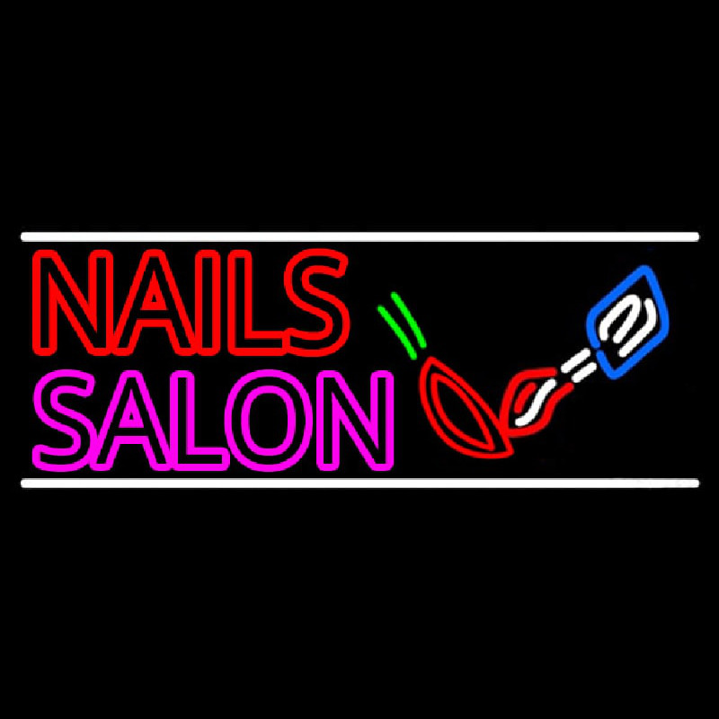 Double Stroke Nail Salon Logo Neon Sign